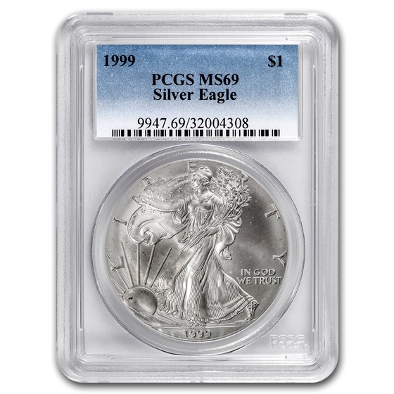 1999 Silver American Eagle MS-69 PCGS 1999 Silver American Eagle MS-69 PCGS